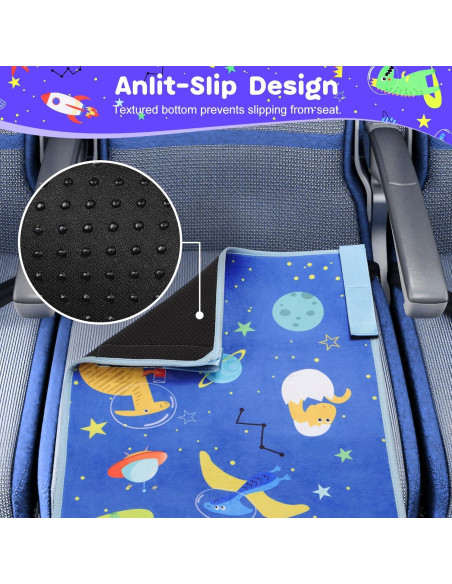Cama de avión portátil para niños CozyBonder - Azul 75x45 cm