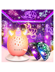 Luz Nocturna Proyector Unicornio DEVRNEZ 2 en 1 16.6cm