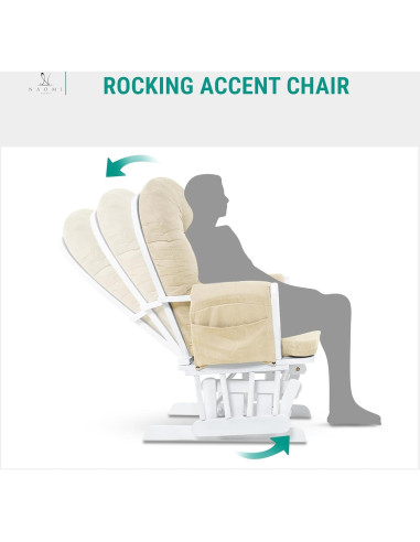 Conjunto Glider y Ottoman Naomi Home - Silla de Lactancia Blanca