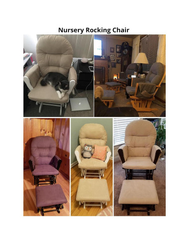 Conjunto Glider y Ottoman Naomi Home - Silla de Lactancia Blanca