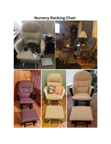 Conjunto Glider y Ottoman Naomi Home - Silla de Lactancia Blanca