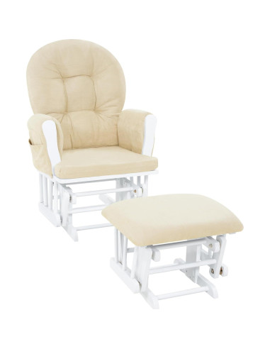 Conjunto Glider y Ottoman Naomi Home - Silla de Lactancia Blanca