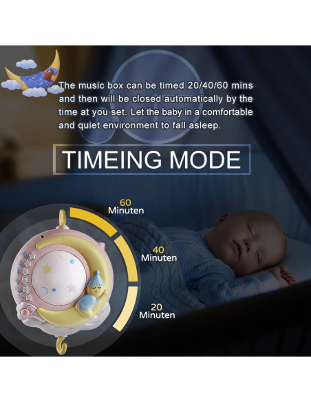 Móvil Musical para Cuna Mini Tudou con Proyector y 150 Melodías Móvil Musical para Cuna Mini Tudou con Proyector y 150 Melodías