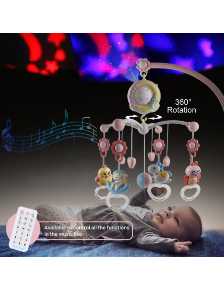 Móvil Musical para Cuna Mini Tudou con Proyector y 150 Melodías Móvil Musical para Cuna Mini Tudou con Proyector y 150 Melodías