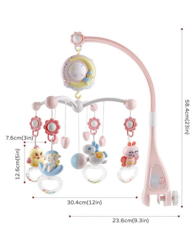 Móvil Musical para Cuna Mini Tudou con Proyector y 150 Melodías