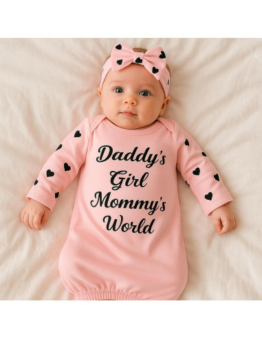 Vestido de Bebé Niña Mikccer Rosa 0-6 Meses Algodón