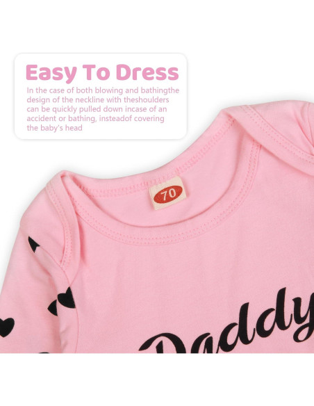 Vestido de Bebé Niña Mikccer Rosa 0-6 Meses Algodón