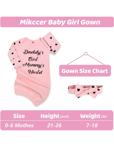 Vestido de Bebé Niña Mikccer Rosa 0-6 Meses Algodón