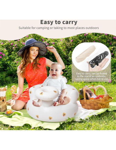 Asiento Inflable para Bebés 3 Meses - Portátil con Bomba de Aire