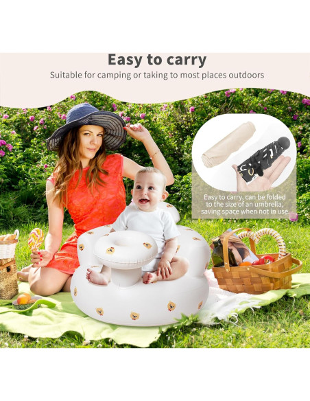 Asiento Inflable para Bebés 3 Meses - Portátil con Bomba de Aire