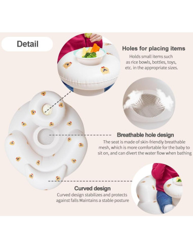 Asiento Inflable para Bebés 3 Meses - Portátil con Bomba de Aire