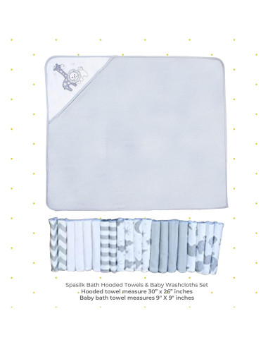 Conjunto de Toallas con Capucha y Paños Spasilk 23 Piezas