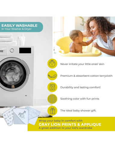 Conjunto de Toallas con Capucha y Paños Spasilk 23 Piezas