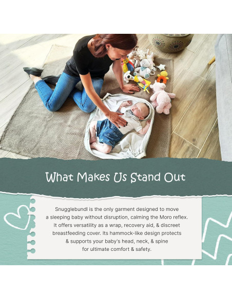 Manta Elevadora para Bebés Snugglebundl Estrellas Grises 0-12 Meses