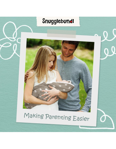 Manta Elevadora para Bebés Snugglebundl Estrellas Grises 0-12 Meses