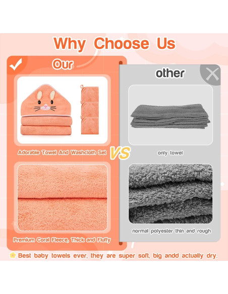 Juego de 4 Toallas con Capucha Sublaga para Bebés 81x81 cm