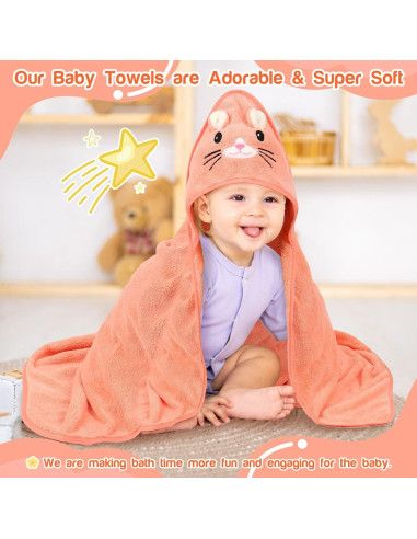 Juego de 4 Toallas con Capucha Sublaga para Bebés 81x81 cm
