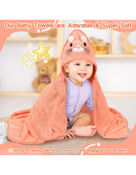 Juego de 4 Toallas con Capucha Sublaga para Bebés 81x81 cm