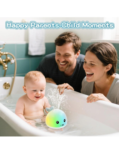 Juguete de Baño Ballena Iluminada Recargable para Bebés