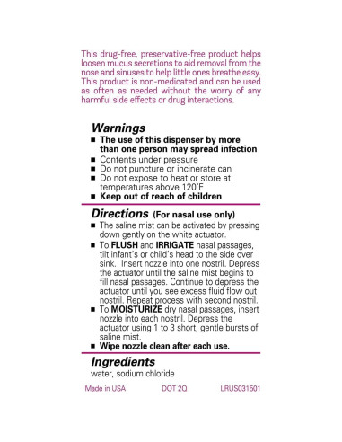 Mist Nasal Salino Estéril Pequeños Remedios 3x59.15ml