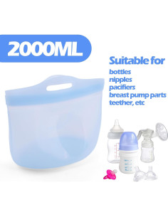 Bolsas de Vapor de Silicona Palksky 2L para Microondas Azul 2
