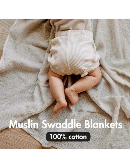 Mantas de Muselina LYRICHOM BABY - Paquete de 3, 95x100 cm