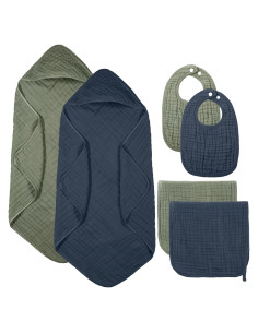 Set de 6 Toallas de Baño Hahafelt Algodón Muselina Bebés