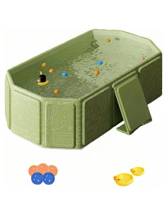 Bañera Plegable para Niños Yiwu Verde con Tapón de Drenaje