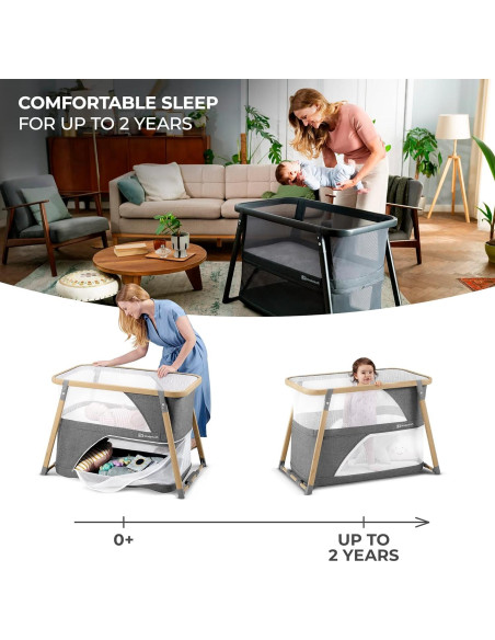 Cuna de viaje Kinderkraft Sofi 4 en 1, portátil y ligera