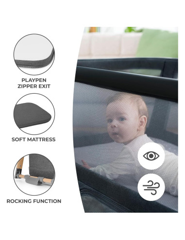 Cuna de viaje Kinderkraft Sofi 4 en 1, portátil y ligera