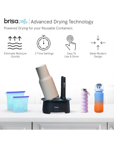 Soporte de Secado de Botellas Brisa Gris - Secado Rápido y Ecológico