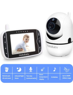 Monitor de Video para Bebés HelloBaby HB65 3.2" Infrarrojo 2