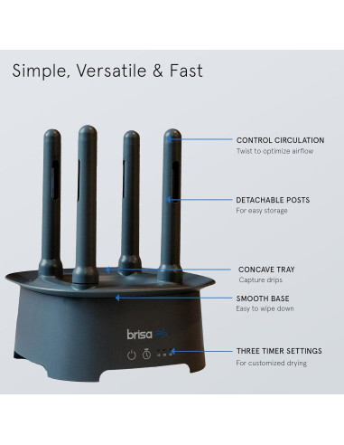 Soporte de Secado de Botellas Brisa Gris - Secado Rápido y Ecológico