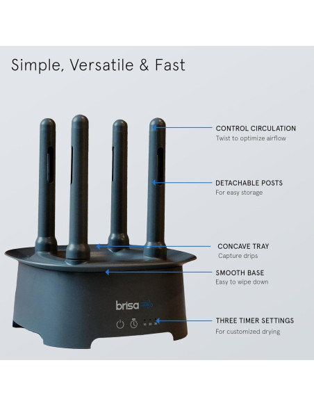 Soporte de Secado de Botellas Brisa Gris - Secado Rápido y Ecológico