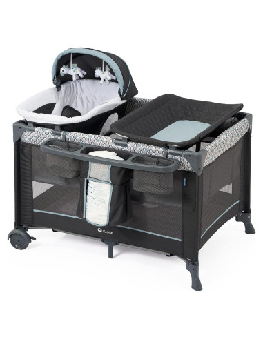 Cuna Plegable 5 en 1 Qutanix con Mesa de Cambio y Napper