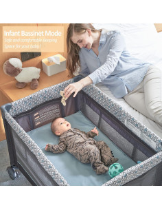 Cuna Plegable 5 en 1 Qutanix con Mesa de Cambio y Napper 2