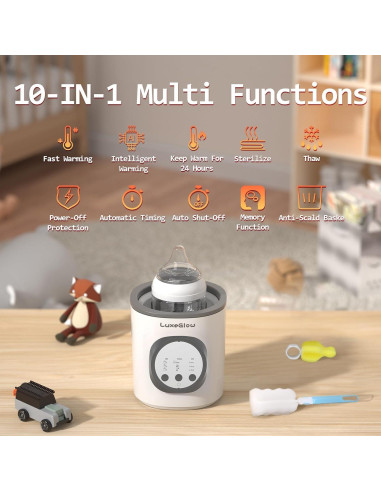 Calentador de Biberones LuxeGlow 10 en 1, Control Inteligente