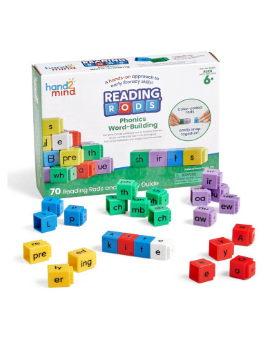 Barras de Lectura Hand2Mind 70 Piezas Montessori Fonética