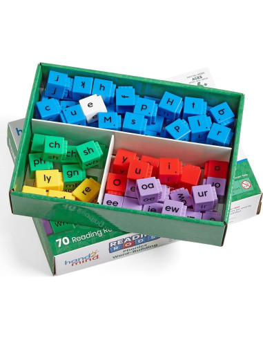 Barras de Lectura Hand2Mind 70 Piezas Montessori Fonética