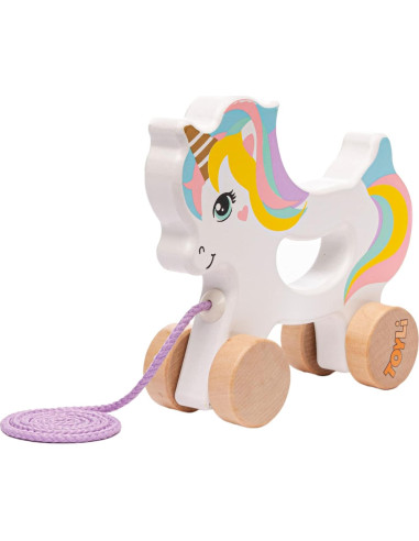 Juguete de empuje y tirón unicornio Toyli 16.8x14.5 cm