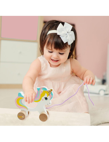Juguete de empuje y tirón unicornio Toyli 16.8x14.5 cm