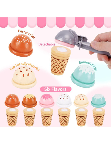 Juguete de Helado de Madera Shen Zhen 25.5x18 cm para Niños