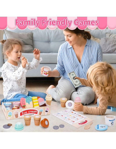 Juguete de Helado de Madera Shen Zhen 25.5x18 cm para Niños