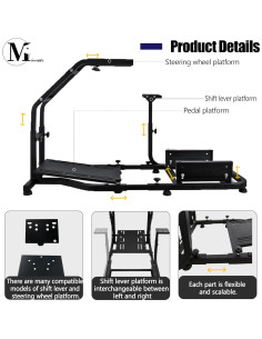 Cockpit Simulador de Conducción Minneer Ajustable para Volantes 2