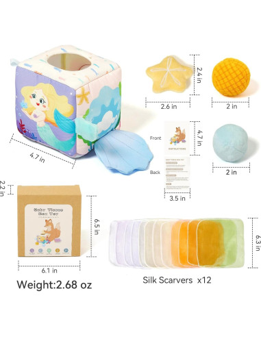 Caja de Tissue de Madera para Bebés - Juguete Montessori 6-18 meses