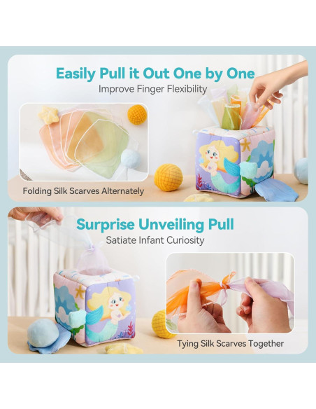 Caja de Tissue de Madera para Bebés - Juguete Montessori 6-18 meses