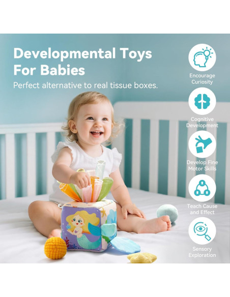 Caja de Tissue de Madera para Bebés - Juguete Montessori 6-18 meses