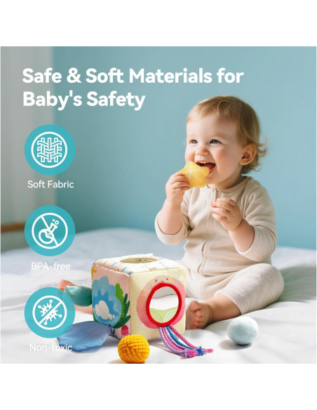 Caja de Tissue de Madera para Bebés - Juguete Montessori 6-18 meses