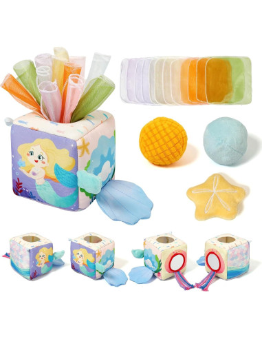 Caja de Tissue de Madera para Bebés - Juguete Montessori 6-18 meses