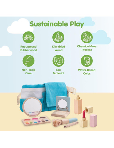 Juego de Maquillaje de Madera PlanToys para Niños 8 Piezas